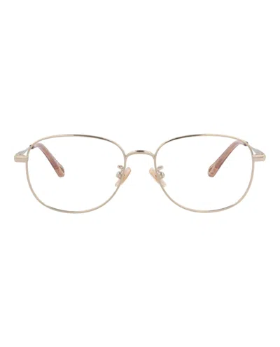 Pre-owned Chloé Women's Chloe Roundframe Metal Optical Frames In Gold Gold Transparent (ch0213oa/30014674/003)