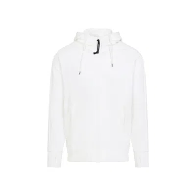 C.p. Company Men Sweatshirts Hooded Open In Diagonal Raised Fleece In White