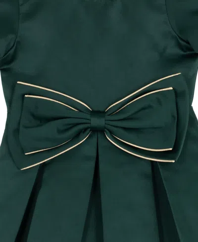 Rare Editions Girls 2t-6x Bow Detail Dress In Green