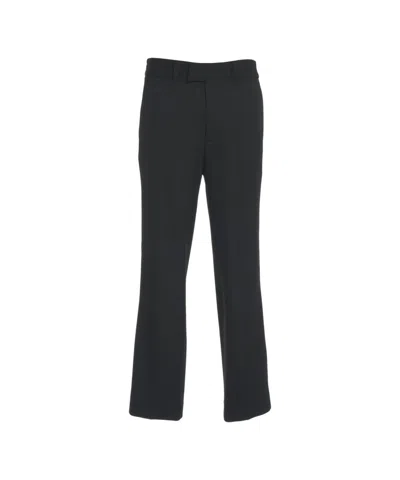 Paolo Pecora Straight Cut Black Chino Pants With Tailored Design And Practical Pockets In Black
