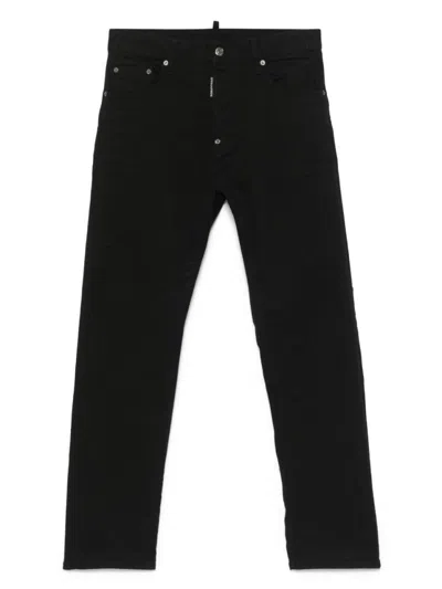 Dsquared2 Straight-leg Black Denim With Classic Five-pocket Design In Black