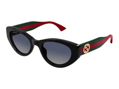Pre-owned Gucci Cateye Sunglasses In Black Green Grey (gg1862s/005)