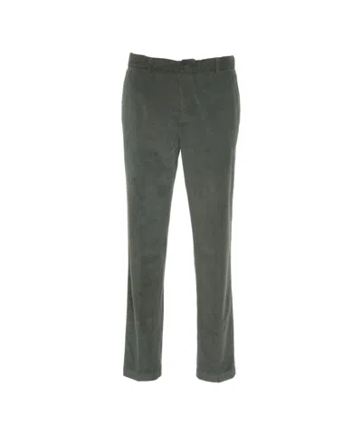Briglia Olive Corduroy Trousers With Classic Cut And Tailored Fit In Multi