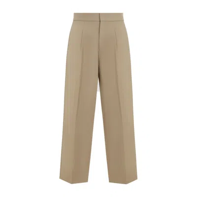 Fear Of God Single Pleat Relaxed Beige Wool Trousers In Neutral