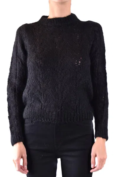 Dondup Cable Knit Sweater With Ribbed Details In Black