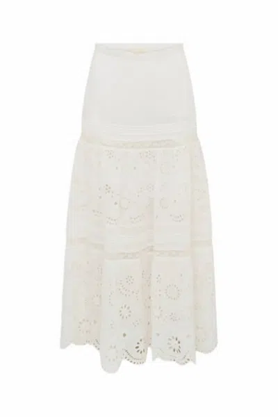 Loveshackfancy Women's Miloti Skirt In Optic White In White