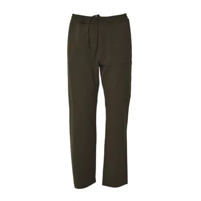 C.p. Company Straight-leg Trousers With Elastic Waistband And Cargo Pocket In Black