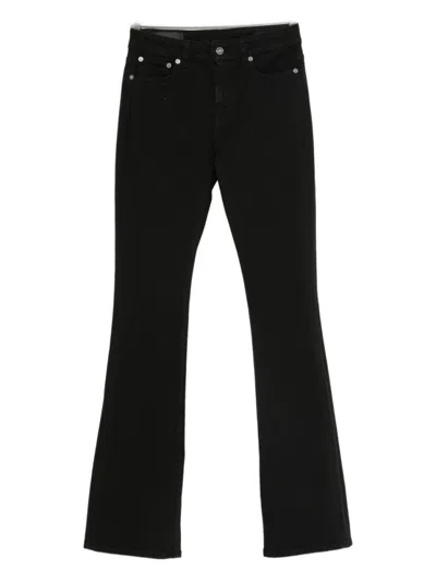Dondup Button-fly Flared Jeans In Black