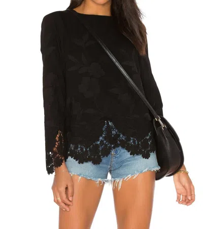Merrit Charles Mcgraw Embroidered Blouse In Black In Black