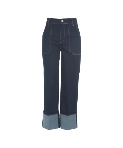 Liu •jo Straight-leg Jeans With Cuffs In Blue