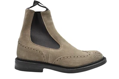 Tricker's Laced Boots With Brogue Detailing In Green