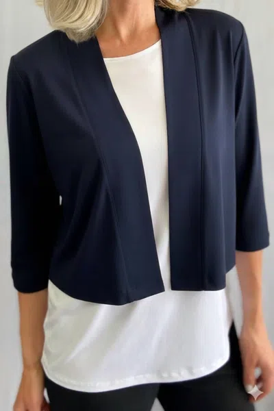 Soft Works Bolero 3/4 Sleeve Jacket In Midnight In Blue