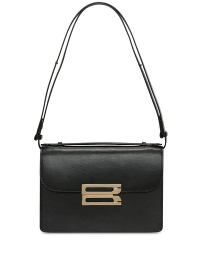 Victoria Beckham Shoulder Bag With Adjustable Strap And Gold-tone Hardware In Black