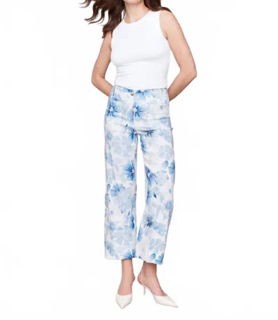 Charlie B Printed Cropped Pant In Celestial In Blue
