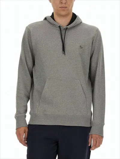 Paul Smith Classic Grey Hoodie With Kangaroo Pocket In Gray