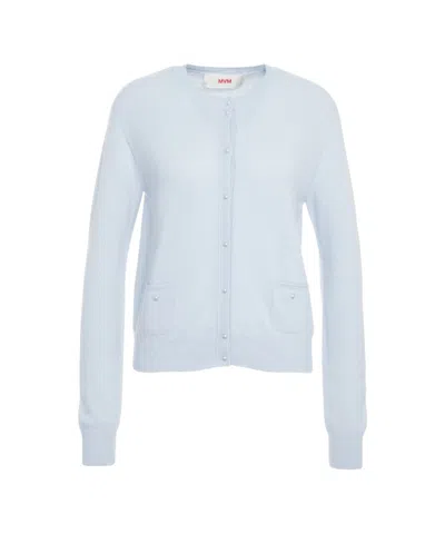 Mvm Cardigan With Pearl Buttons In Blue