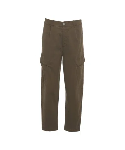 Transit Relaxed Fit Cropped Cargo Pants With Practical Side Pockets In Brown
