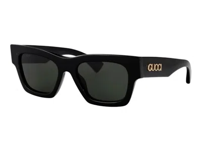 Pre-owned Gucci Rectangular Sunglasses In Black (gg1835s/001)