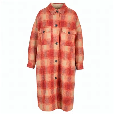 Isabel Marant Étoile Bold Check Pattern Wool Coat With Classic Collar In Multi