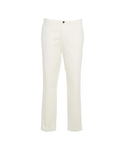 Briglia Classic White Chinos With Minimalist Design And Practical Pockets In White