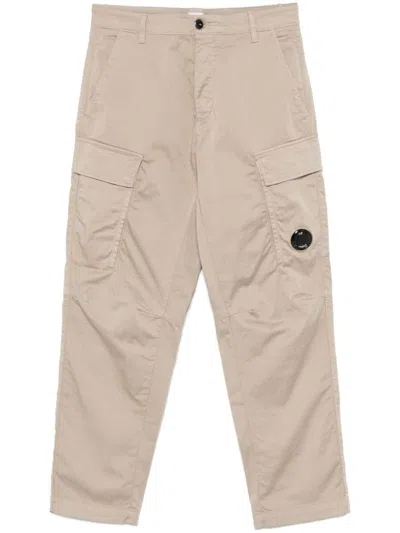 C.p. Company Cargo-style Beige Trousers With Front Button Fastening And Utility Pockets In Neutral