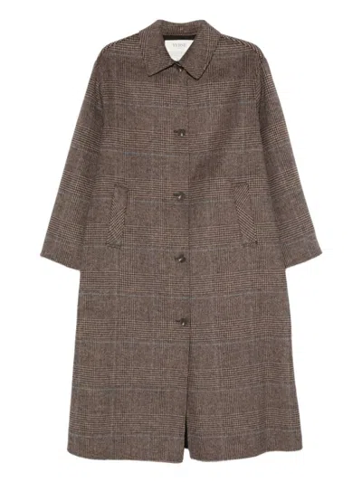 Yerse Plaid Pattern Mid-length Wool Blend Coat In Multi
