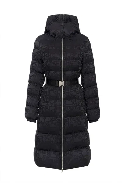 Elisabetta Franchi Quilted Black Jacket With Belted Waist In Black