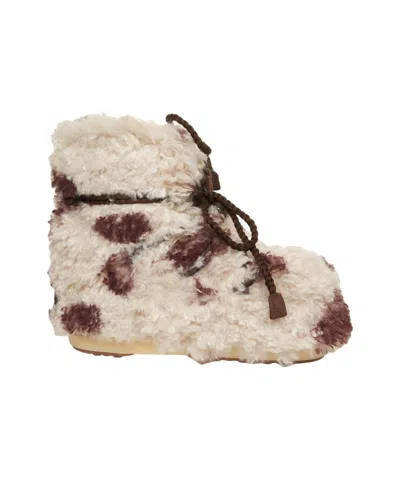 Moon Boot Two-tone Eco Fur Icon Low Ankle Boots In Multi