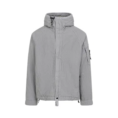 Stone Island Lightweight Grey Jacket With Textured Fabric In Gray