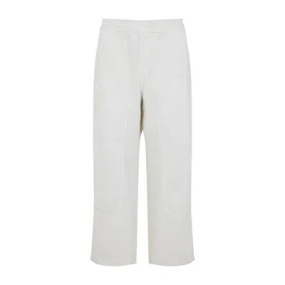 Carhartt Relaxed Fit Casual Pants With Elastic Waistband And Large Pockets In White