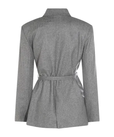 Antonelli Belted Double-breasted Jacket In Gray