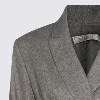 Antonelli Belted Double-breasted Jacket In Gray