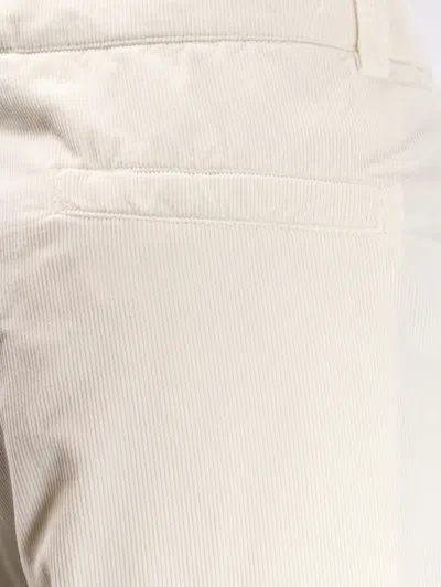 Brunello Cucinelli Men Corduroy Trousers In White