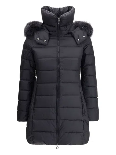 Tatras Quilted Down Coat With Detachable Fur-trimmed Hood In Black