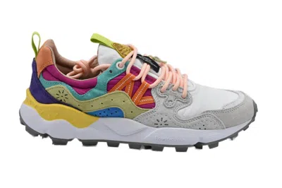 Flower Mountain Multicolor Suede Sneakers With Technical Fabric Accents In Multi