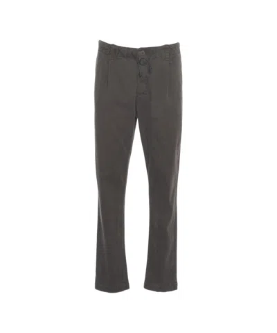 Transit Relaxed Fit Trousers With Classic Pleats And Drawstring Waistband In Gray
