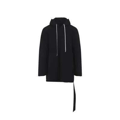 Rick Owens Drkshdw Drawstring-hem Hoodie In Black