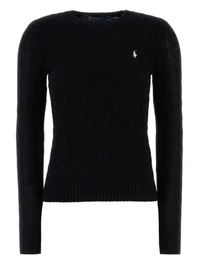 Polo Ralph Lauren Classic Cable Knit Sweater In Luxurious Wool-cashmere Blend In Black