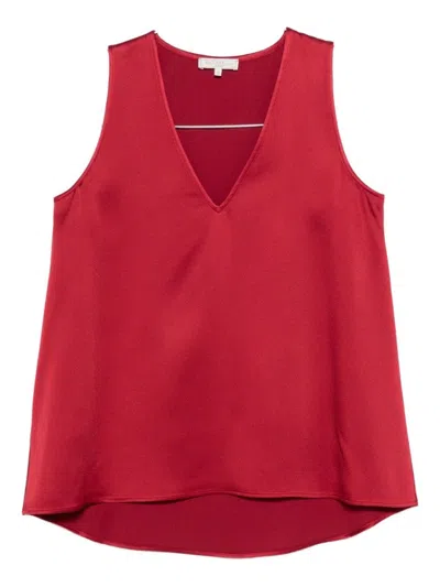 Antonelli Red Sleeveless Top With V-neckline In Red