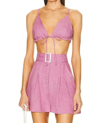 Matthew Bruch Orquid Linen Top In Pink