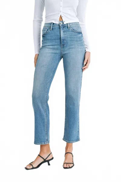 Just Black Denim Gianna High Rise Classic Straight Jeans In Blue In Blue