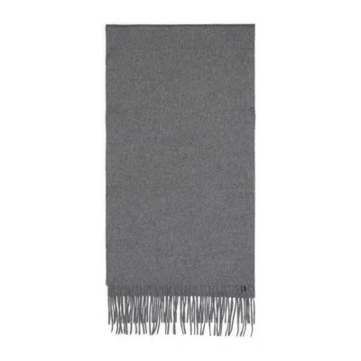 Giorgio Armani Cashmere Scarf With Delicate Fringes In Gray