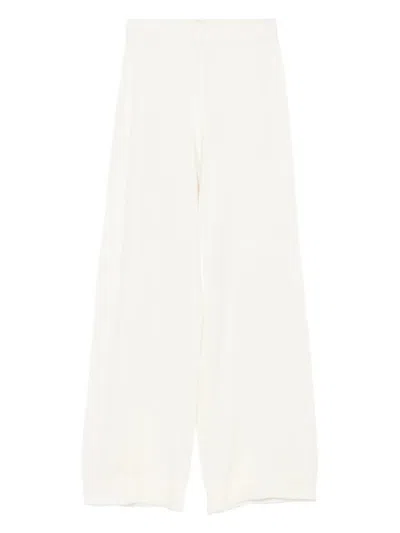 Fabiana Filippi Wide-leg Trousers With Pleated Front And Clean Waistband In White
