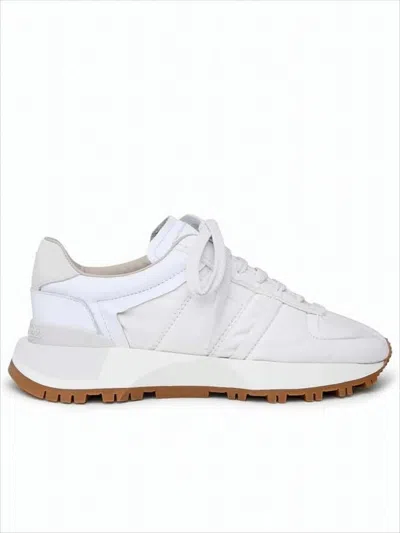 Maison Margiela Low-top Sneakers With Nylon Upper And Contrasting Sole In White