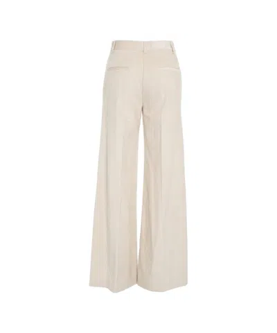 Ottod'ame High-waisted Flared Trousers In Neutral