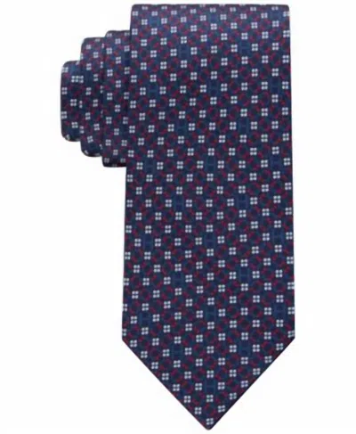 Tommy Hilfiger Men's Monogram Print Tie In Navy/red In Blue