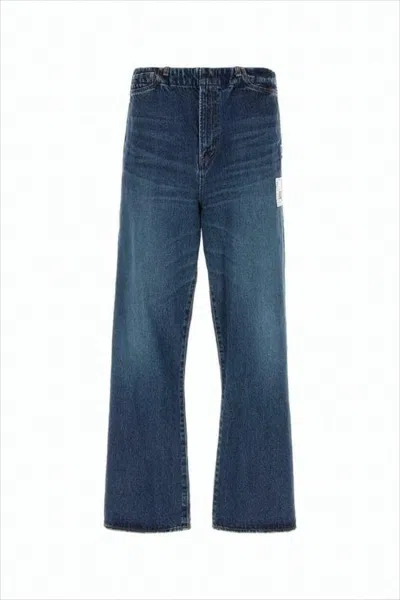 Miharayasuhiro Relaxed Fit Denim Pants With Unique Patch Pockets In Blue