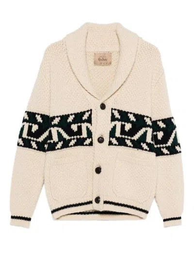 Rakki' Geometric Pattern Knit Jacket With Shawl Collar In Multi