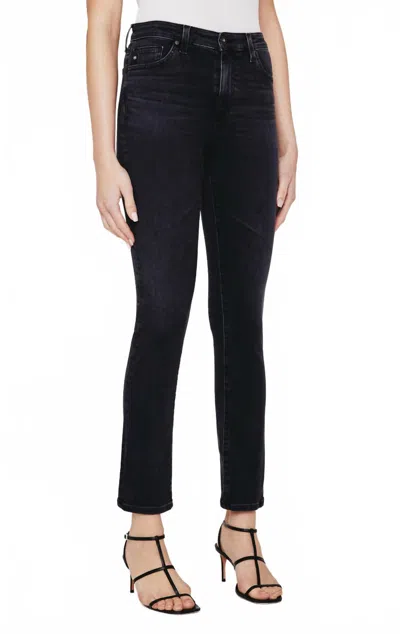 Ag Mari Denim High-rise Straight Leg Jean In Melodic In Black