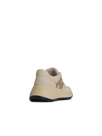 Hogan H669 Beige Leather Sneakers In Multi